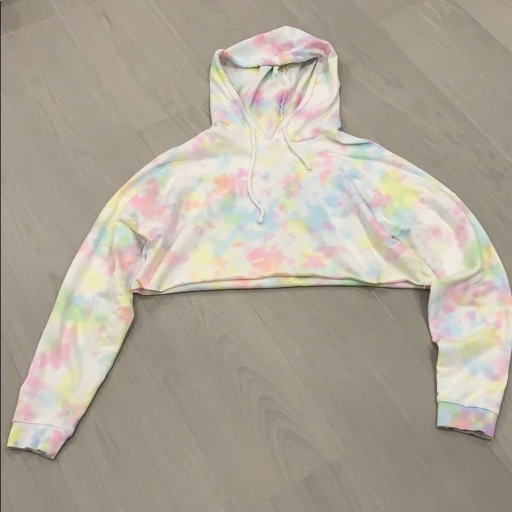Forever 21 Cropped Tie Dye Hoodie Kids Size M